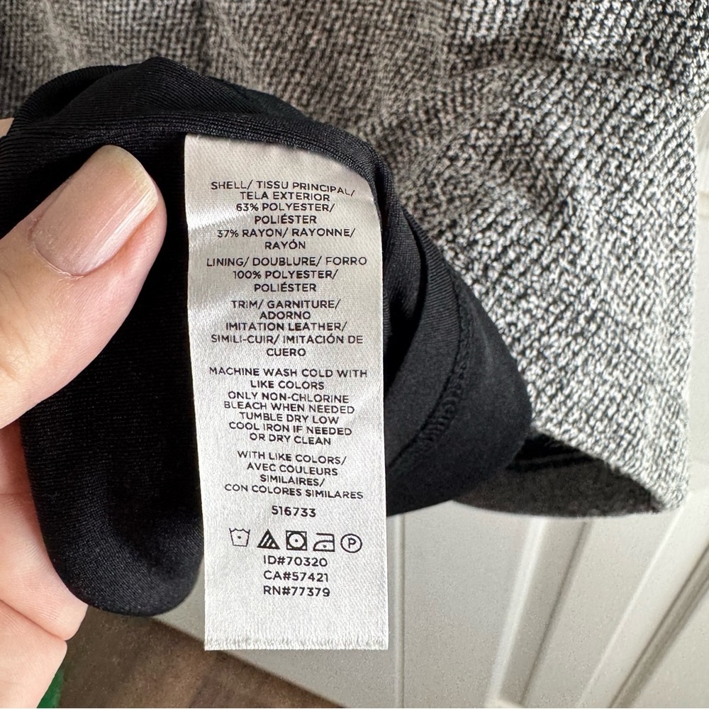 Ann Taylor Factory Tweed Shift Dress with Faux Leather Trim - Picture 7 of 10